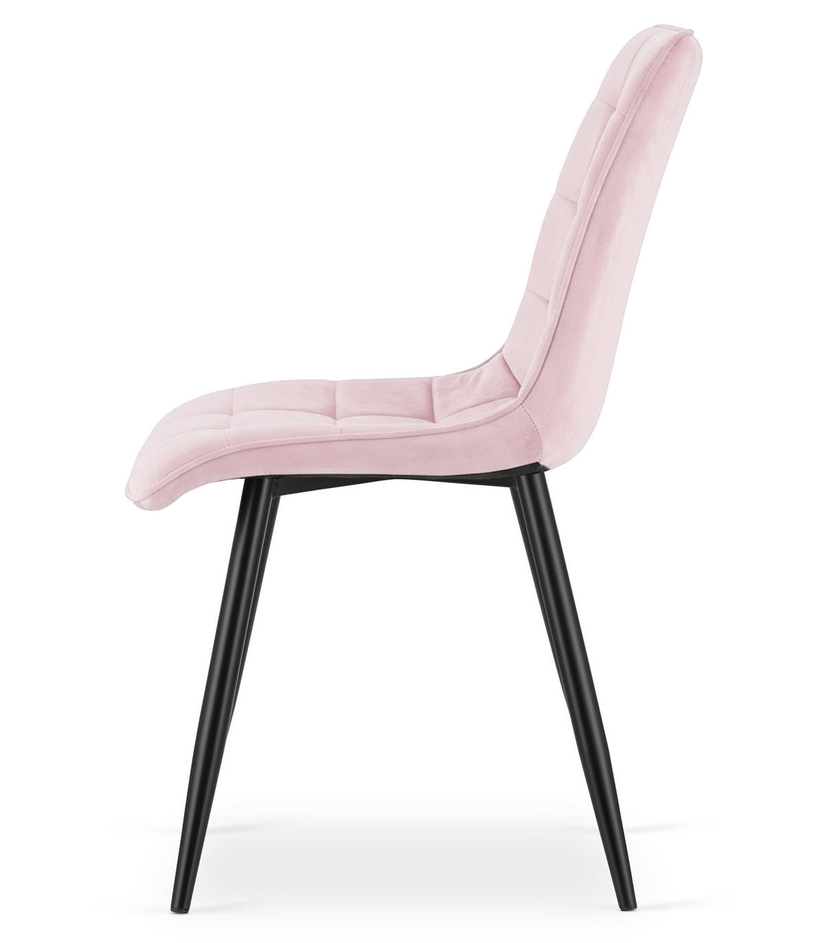 STUHL Hellrosa 49x60 cm SPLIT Samtbezug - Schwarz, Metall (49/56/60cm)