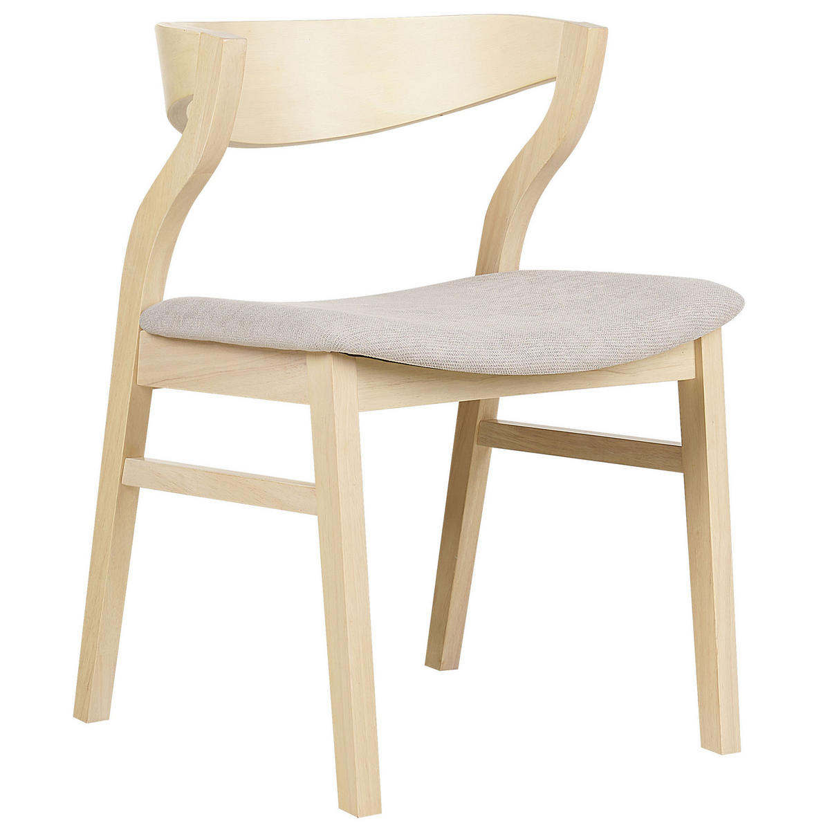 ESSZIMMERSTUHL 2er-Set heller Holzfarbton/beige Maroa - Hellbraun/Beige, Textil (51/72/46cm) - Beliani