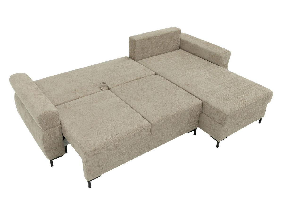 ECKSOFA Berne - Creme/Schwarz, Holz/Kunststoff (258/170cm) - MIRJAN24