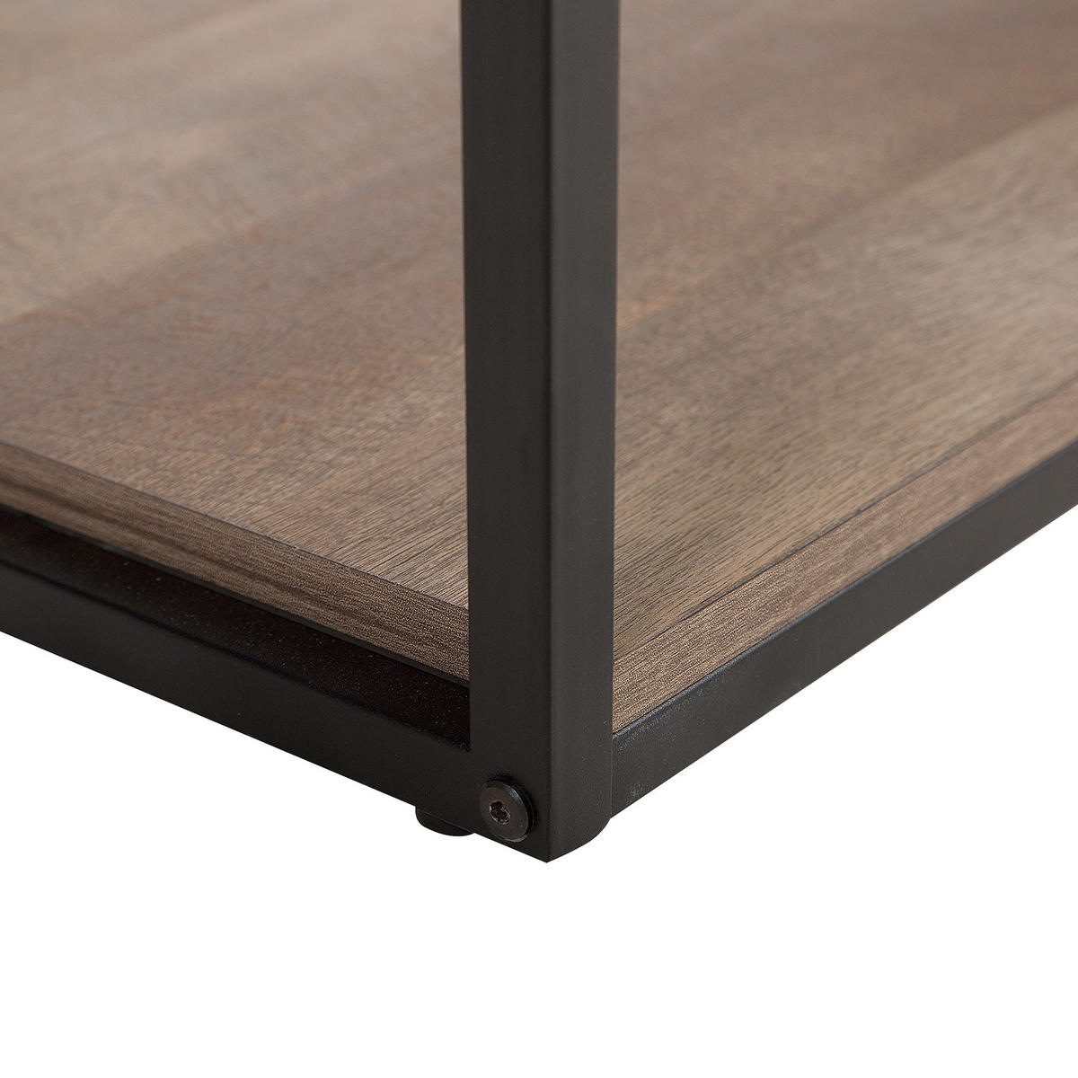 COUCHTISCH dunkler Holzfarbton rechteckig 60/120 cm Forres - Dunkelbraun/Schwarz, Holzwerkstoff (60/120/46cm) - Beliani