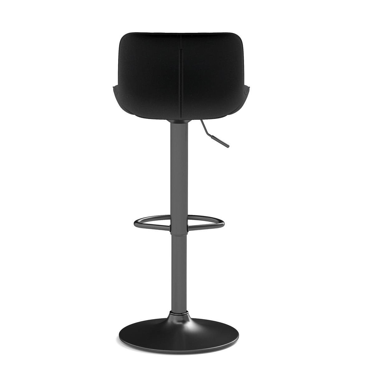 BARHOCKER 2er-Set Schwarz mit Samt, 360° drehbar und höhenverstellbar - Schwarz, Metall (47/86/46cm) - PANGIVO