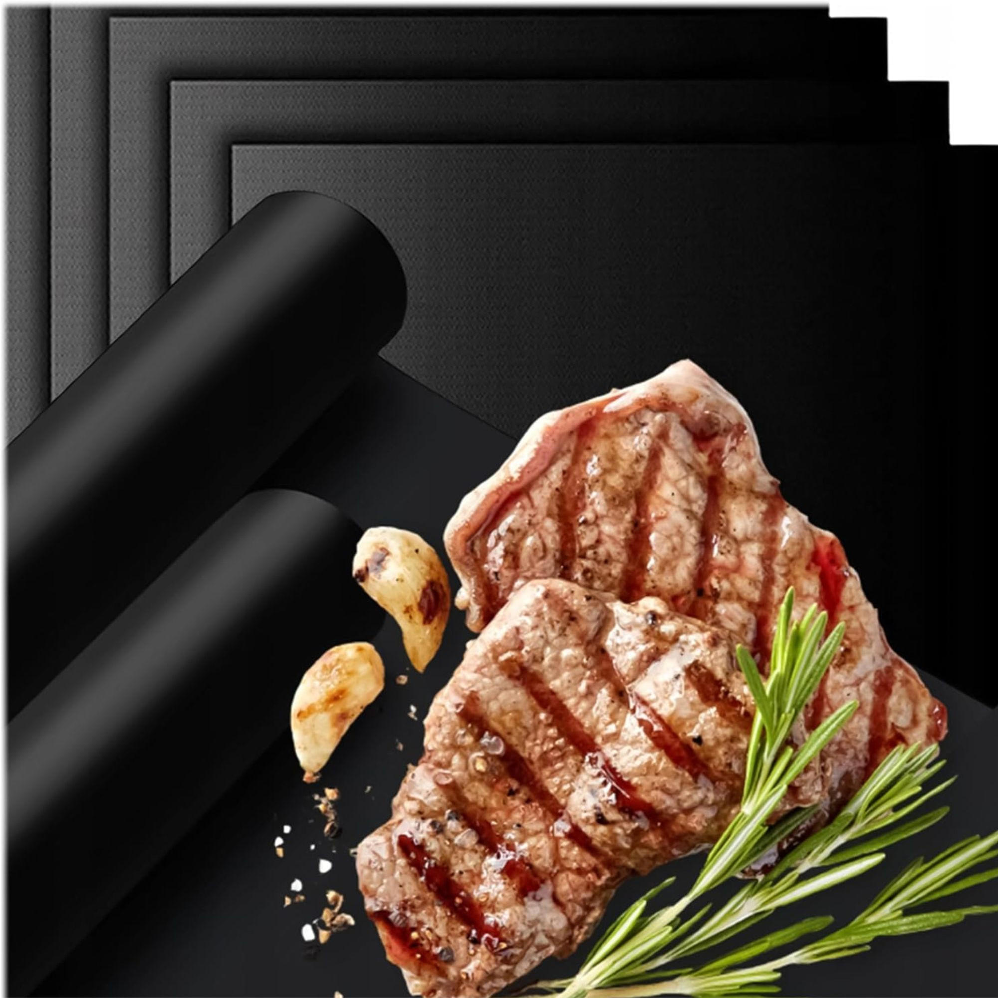 GRILLMATTE 5er Set - Dauerbackfolie für Backofen & Gasgrill - Weiß, Kunststoff (33/40/33cm)