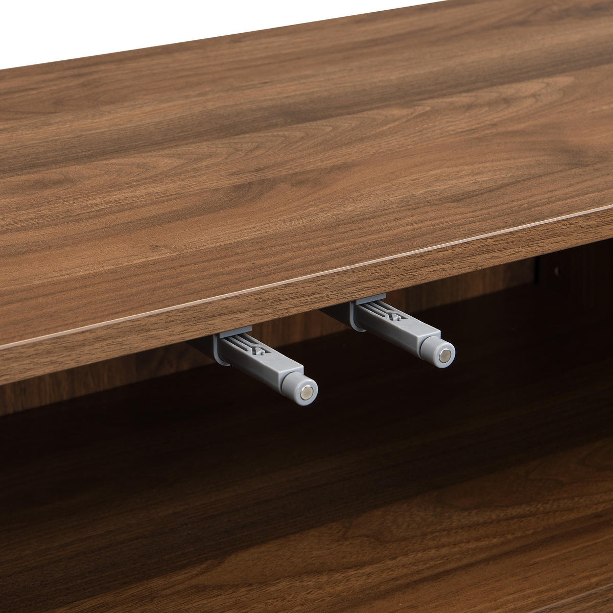 SIDEBOARD Holz Wellentüren grifflos Stauraum modern - Walnussfarben, Holzwerkstoff (35/80/120cm) - FLIEKS