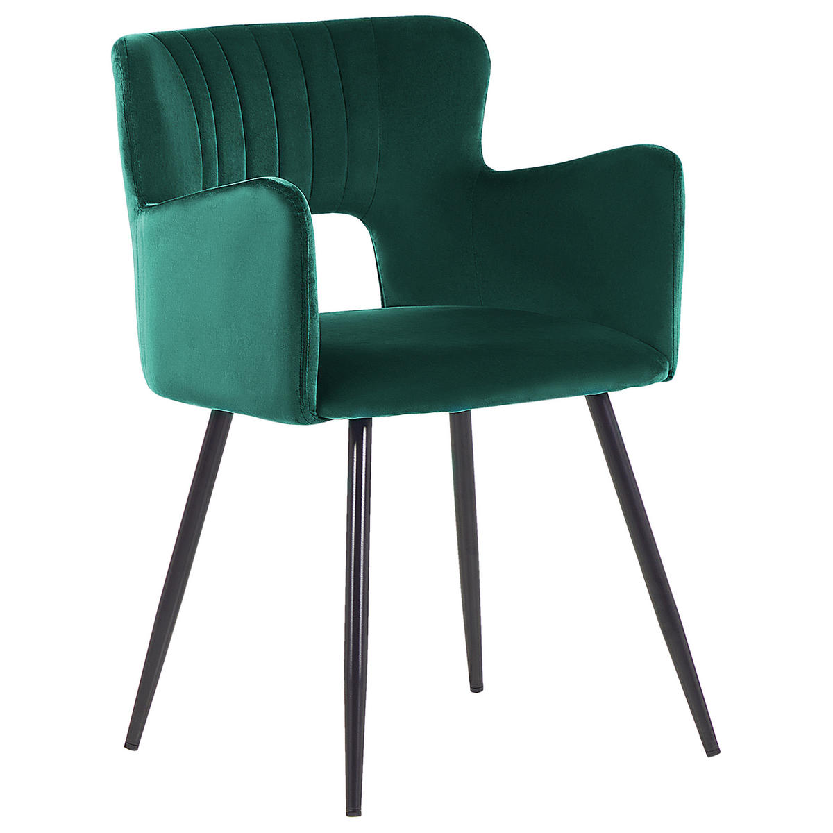 MATSTOL set om 2 sammet smaragdgrön Sanilac - Smaragdgrön, Textil/Metall (52/75/44cm) - Beliani
