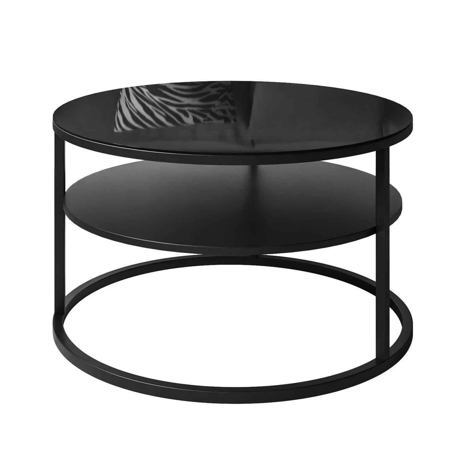 COUCHTISCH CIRI GLASS mit Regal - Weiß, Glas (70/70/47.4cm) - Lookway