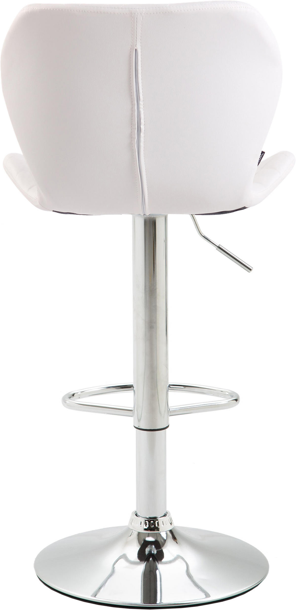BARHOCKER Cora, Gestell Metall in Chromoptik, Kunstleder Weiß - Chromfarben/Weiß, Kunststoff/Textil (47/100/51cm) - TPFLiving