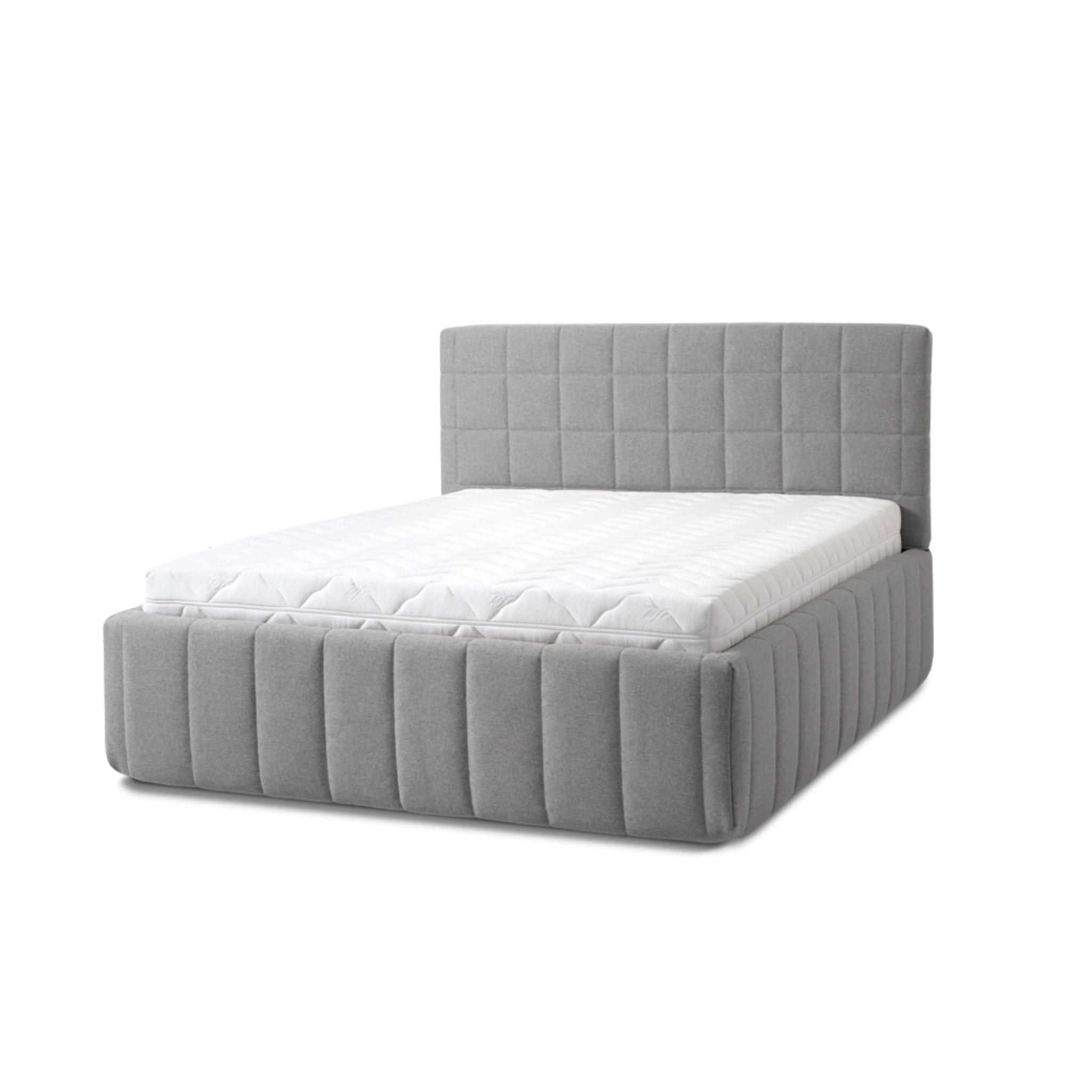 POLSTERBETT Quadro Grande 180x200 in Siena Gray - Grau, Holz (180/200cm) - Letti Moderni