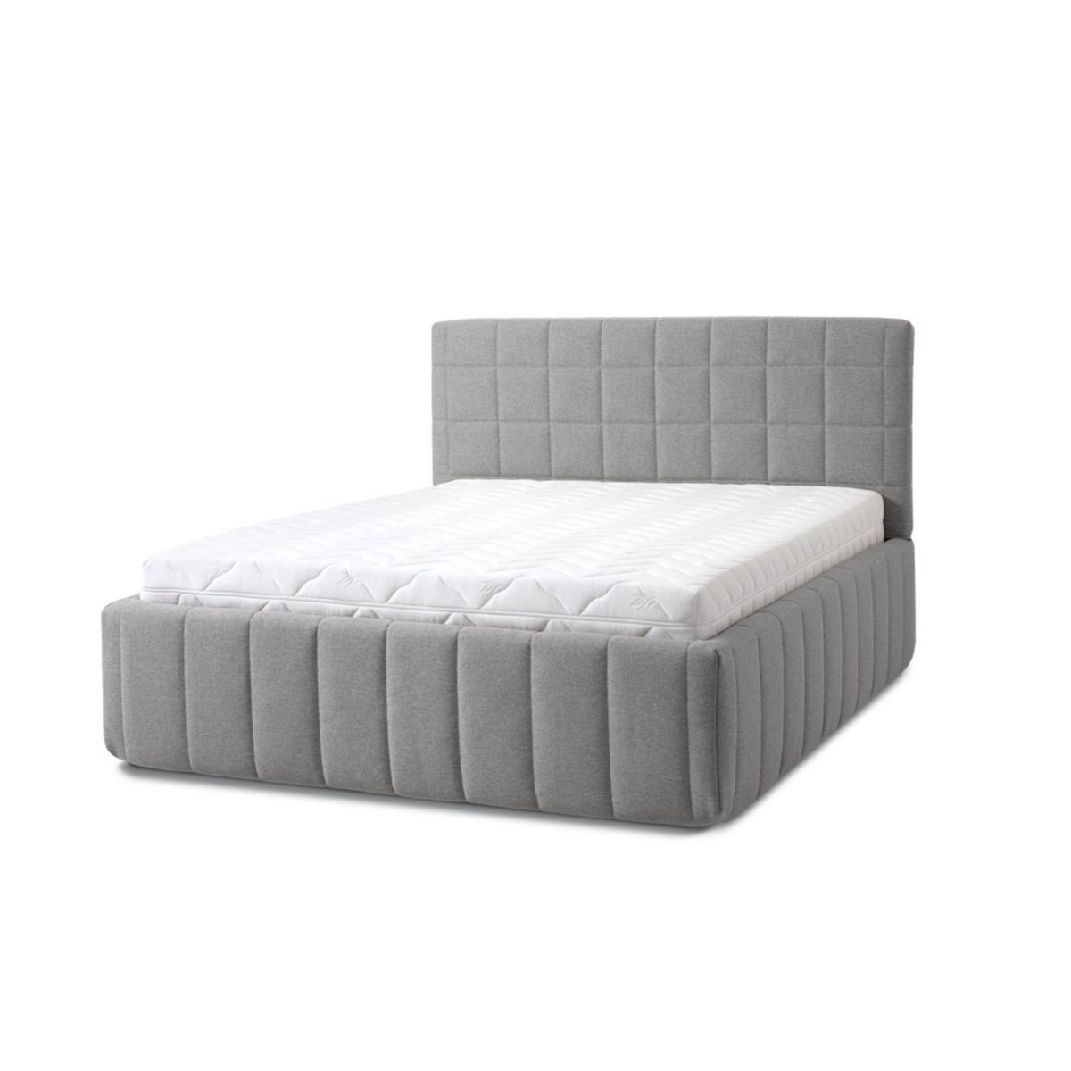 POLSTERBETT Quadro Grande 180x200 in Siena Gray - Grau, Holz (180/200cm) - Letti Moderni