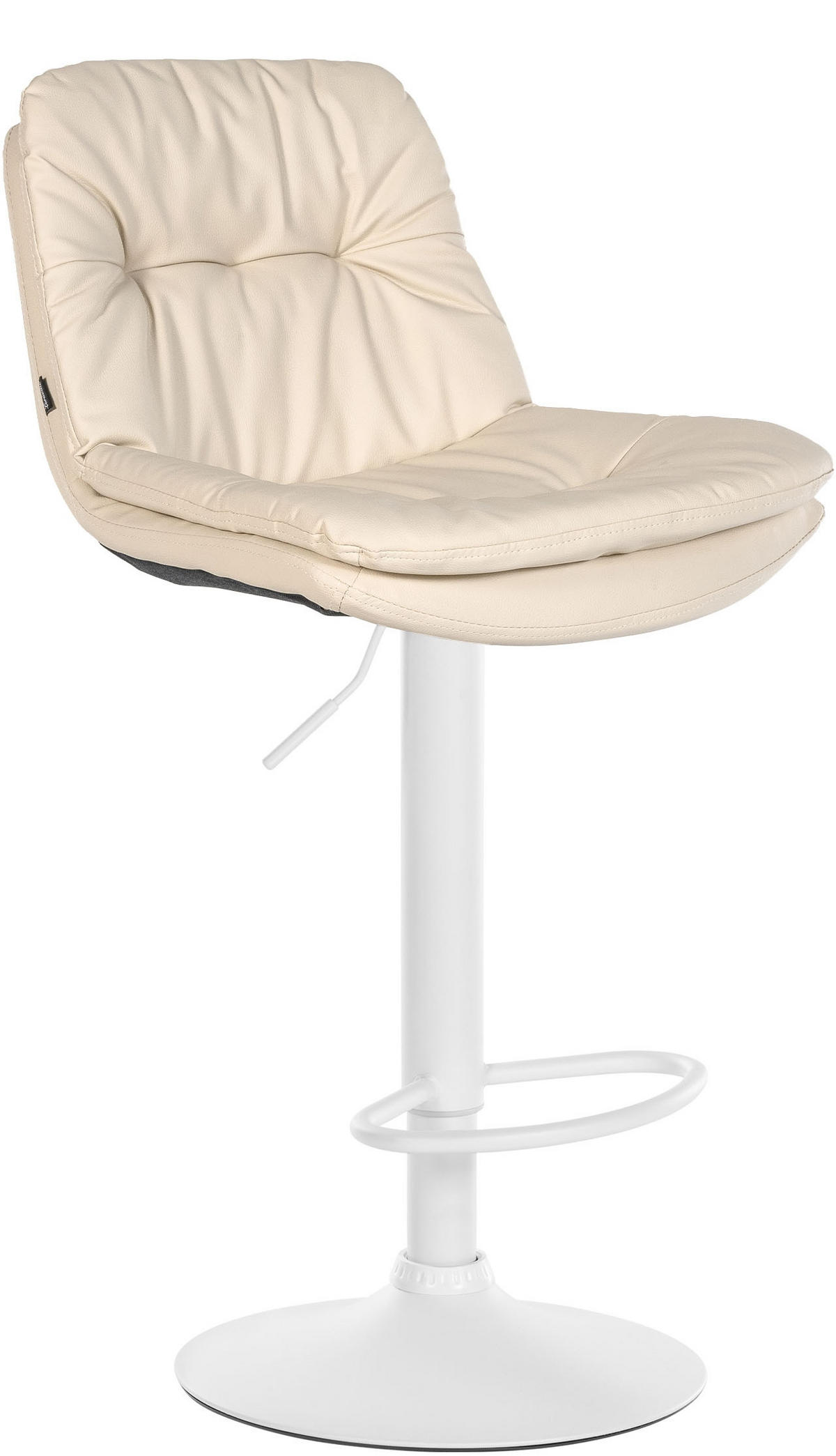 BARHOCKER Lederlook creme - Creme/Schwarz, Textil (46/92/54cm) - CLP