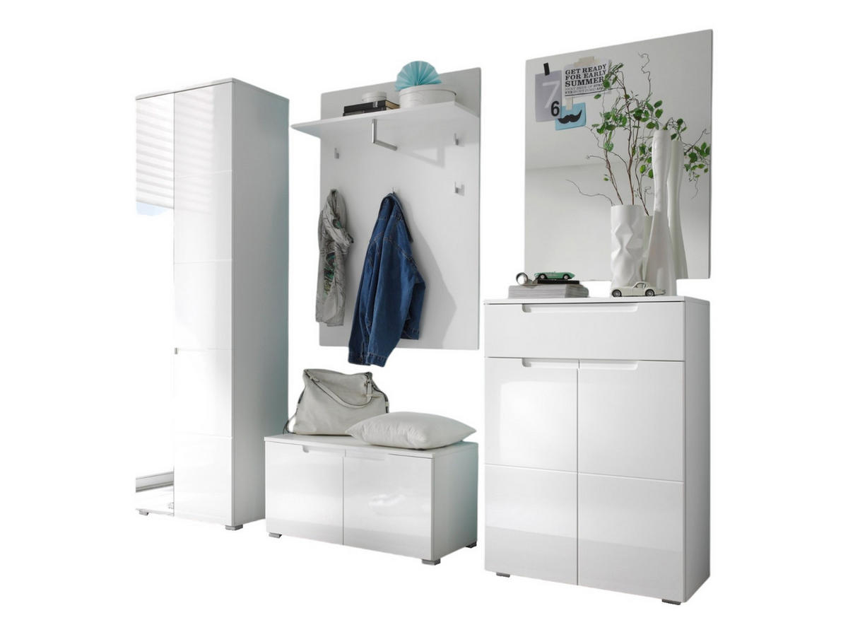 GARDEROBE 5-teilig in 210/198/40 cm - Weiß, Holz (210/198/40cm) - moebel dich auf