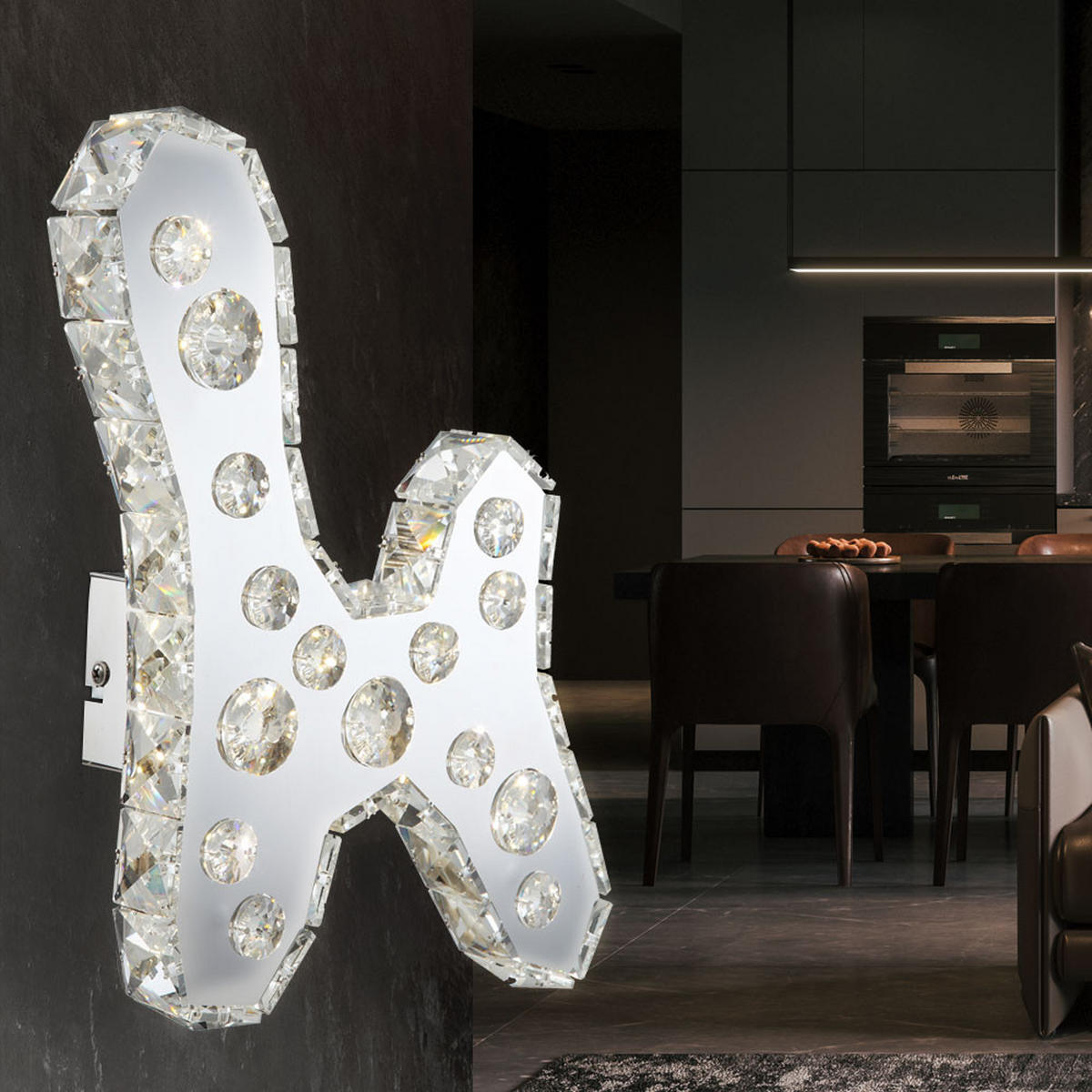 LED WANDLEUCHTE NUBE Silber Kristalloptik - Silberfarben, Metall (27/29/7cm) - Globo Lighting