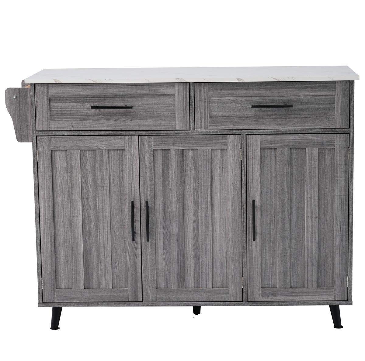 KÜCHENWAGEN mit Klapptisch 129 x 71 x 91,5 cm Grau Weiß - Grau, Holz (46/91.5/129cm) - Beauniv