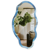 SPIEGEL 90x45 cm asymmetrisch mit Druck - Energiewirbel - Transparent, Glas (45/90/0.4cm) - TULUP