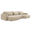 WOHNLANDSCHAFT Samt Stoff Beige - Beige/Creme, Kunststoff/Textil (340/82/149cm) - Makamii