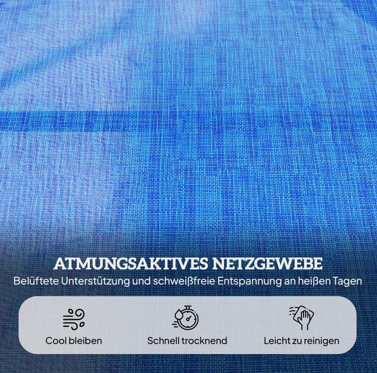 SONNENLIEGE aus Polyester 72x194x31 cm in Blau mit klappbar - Blau, Textil (72/31/194cm) - Modfu