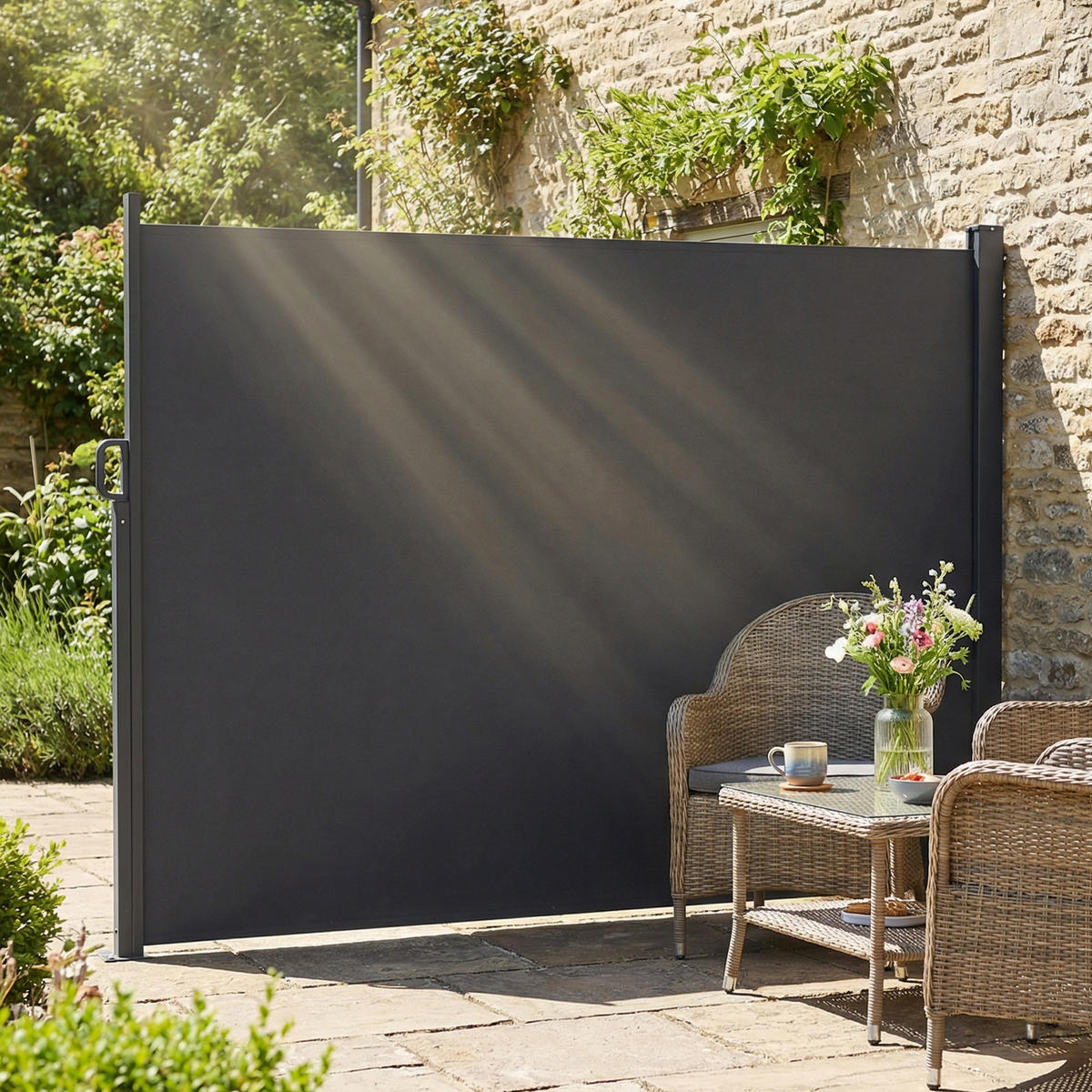 SEITENMARKISE Aluminium Polyester Dunkelgrau - Dunkelgrau, Metall (5/185/420cm) - Outsunny