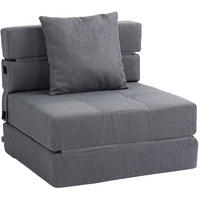 SCHLAFSESSEL 2-in-1 klappbar mit Kissen, 70/70/61 cm, Dunkelgrau - Dunkelgrau, Textil (70/61/70cm) - Redom
