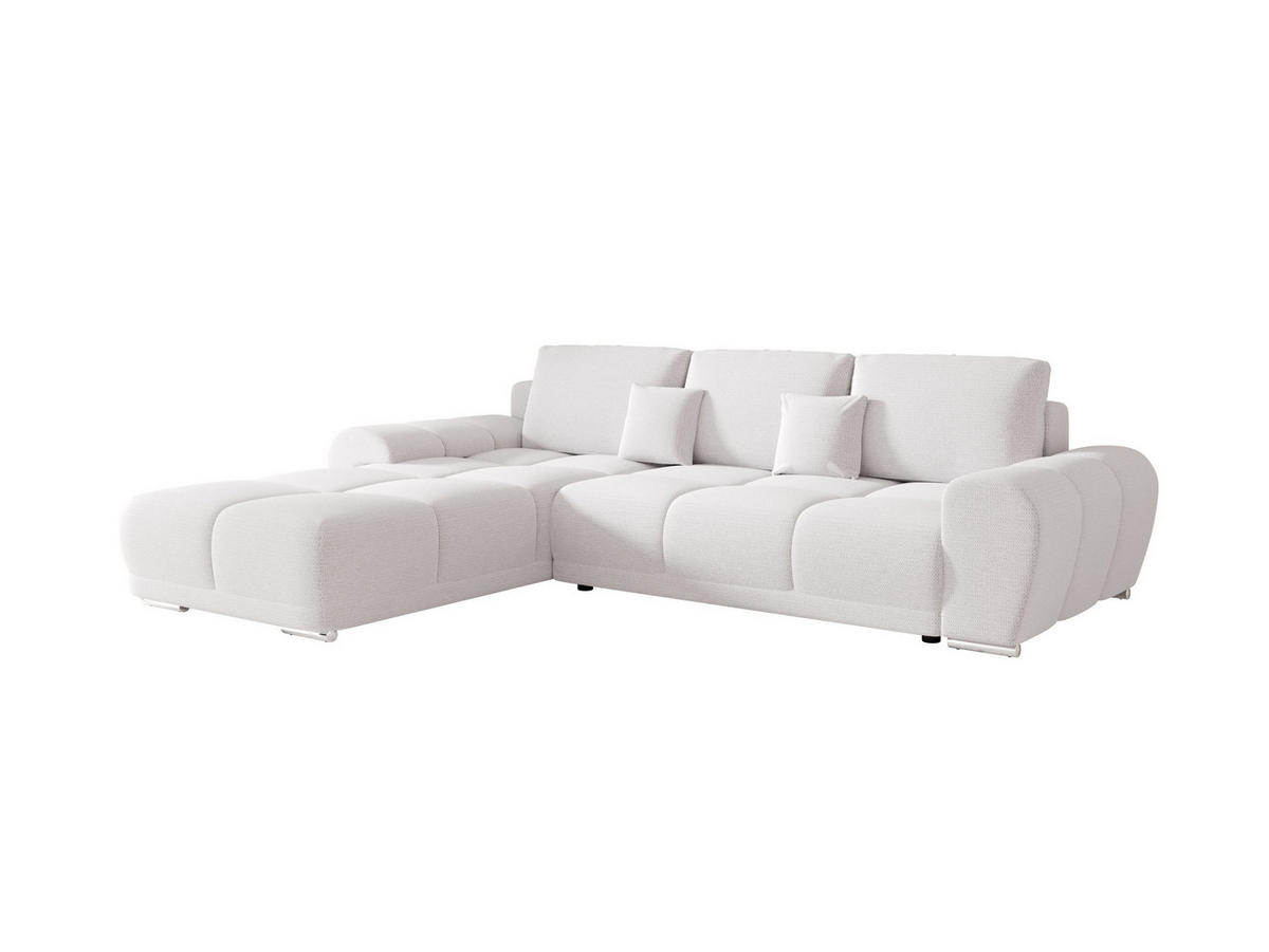 ECKSOFA BEGA L Links ARAGON 01 mit Schlaffunktion - Weiß, Textil (289/185cm) - Bedante