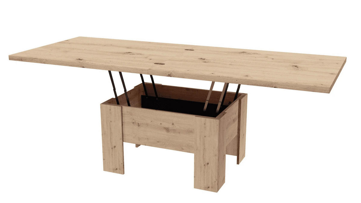 TISCH LONG - Eiche Artisan, Holzwerkstoff (80/100/53cm) - Meblini