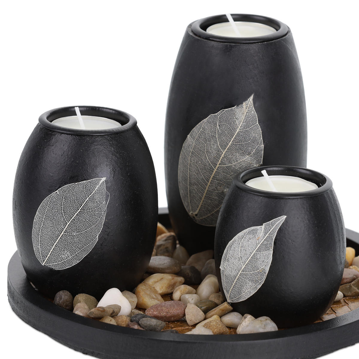 Multicolor, Holzwerkstoff/Stein (13.5cm) - Relaxdays