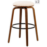 BARHOCKER 2er-Set Stoff Weiß - Weiß, Textil (40/70/40cm) - Nordlys