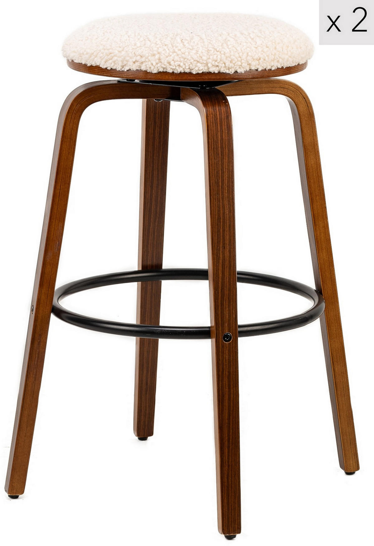 BARHOCKER 2er-Set Stoff Weiß - Weiß, Textil (40/70/40cm) - Nordlys