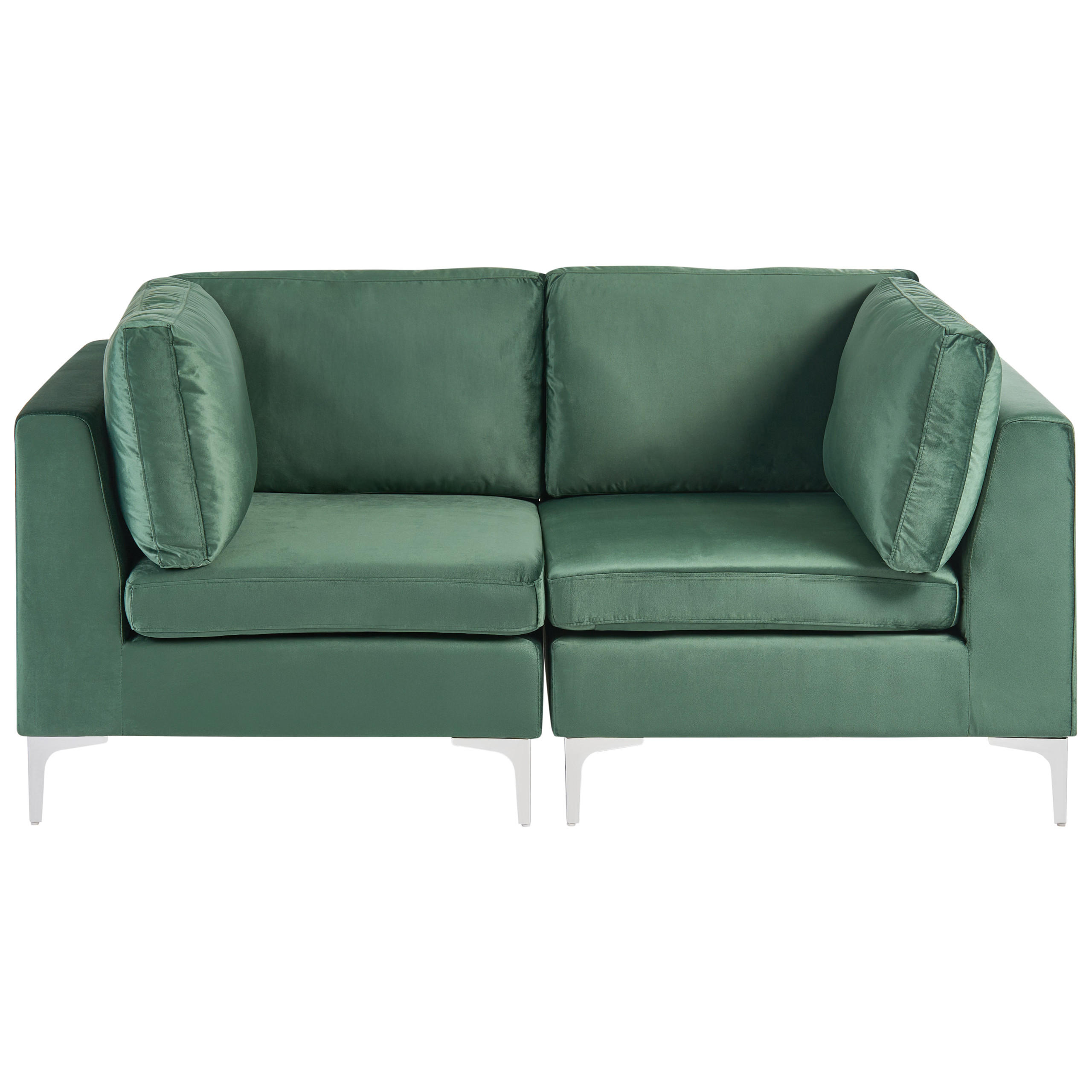 MODULSOFA 2-Sitzer Grün Samtstoff Evja - Grün, Textil (170/84/85cm) - Beliani