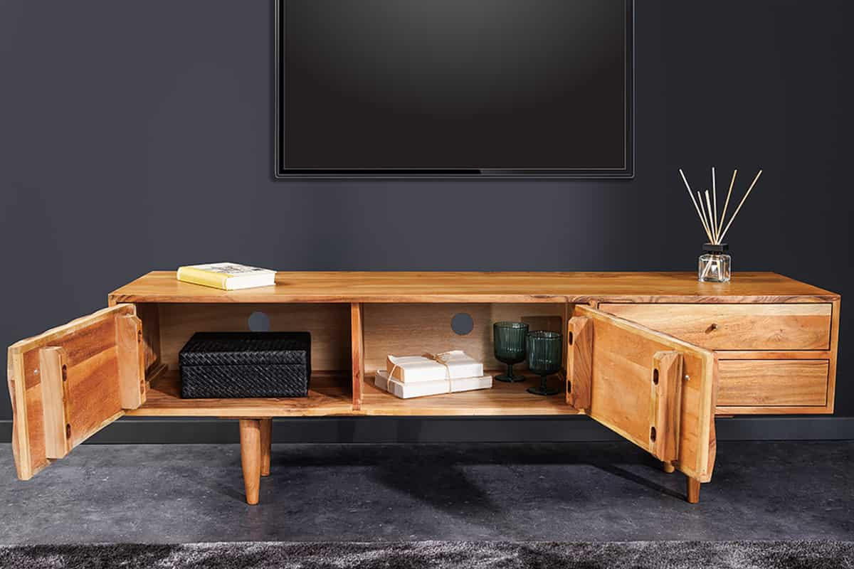 TV-LOWBOARD ALPINE Akazie Natur 145cm - Braun, Holz (145/45/35cm) - riess-ambiente