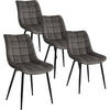 ESSZIMMERSTUHL 4er Set, Samt, Metallbeine, Dunkelgrau - Dunkelgrau/Schwarz, Textil/Metall (46/85.5/40.5cm) - Woltu
