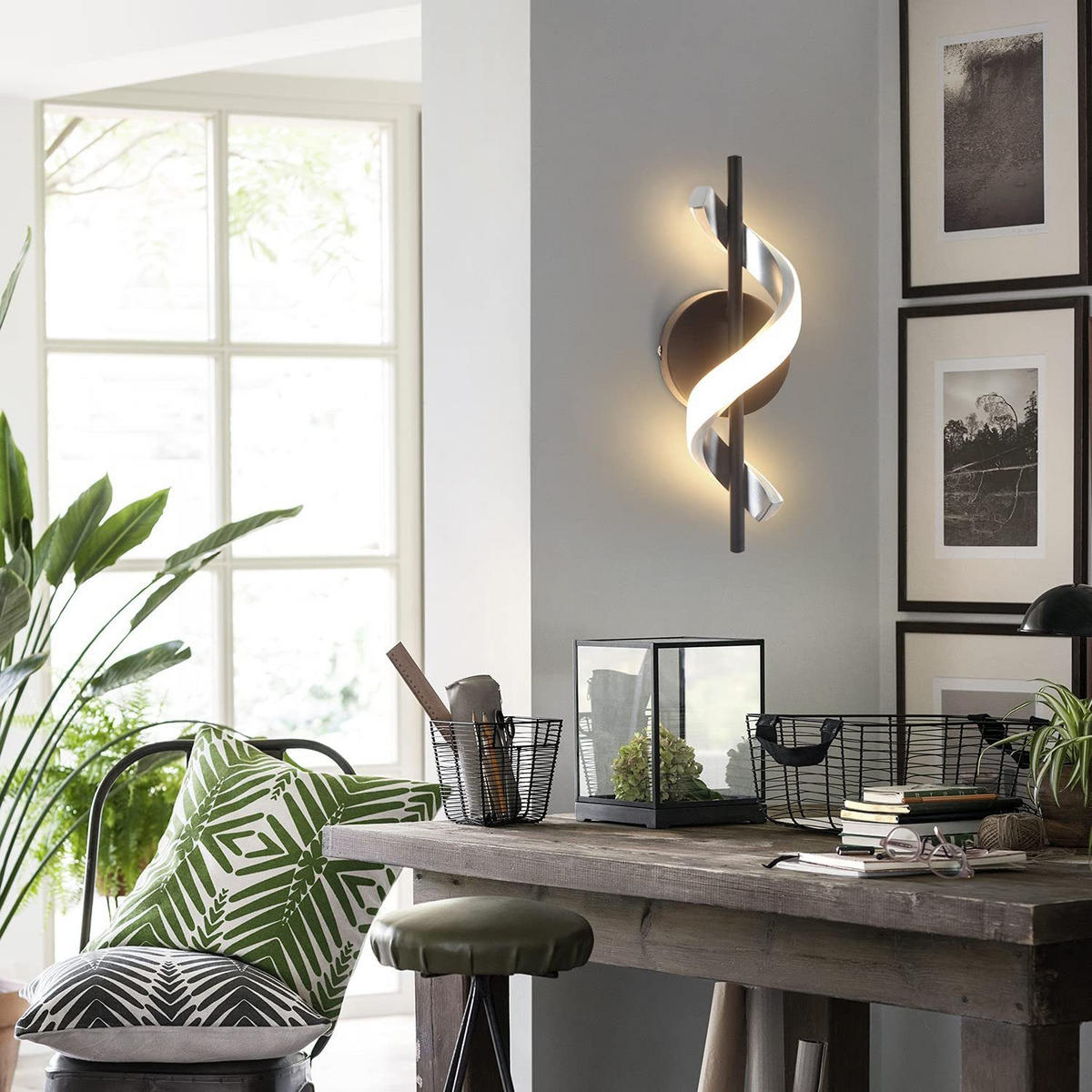 LED-WANDLEUCHTE Sparklite 30/12/12 cm - Schwarz, Metall (12/12/30cm) - ZMH