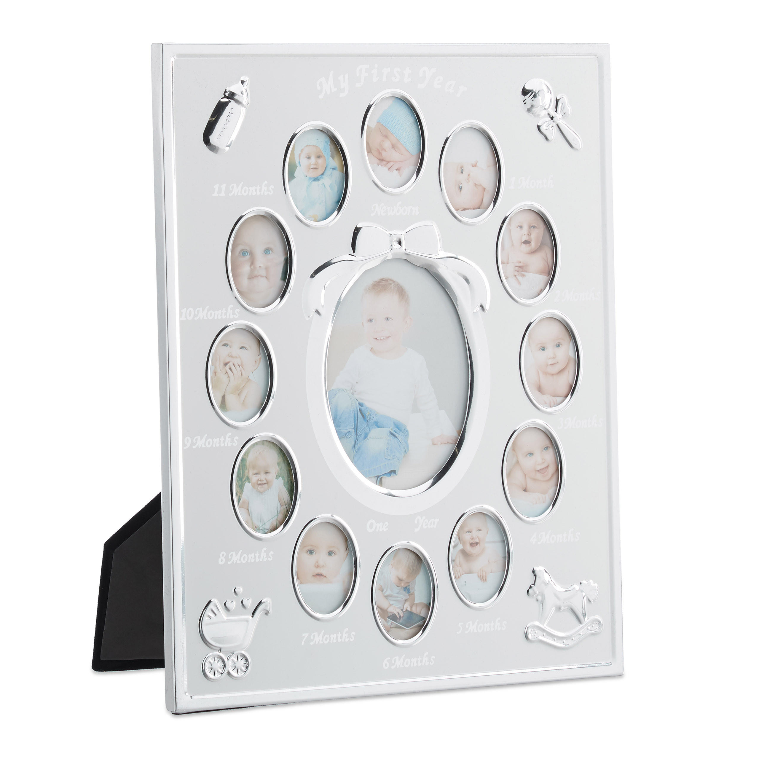 BABYBILDERRAHMEN - Weiß, Papier/Metall (24/29/1cm) - Relaxdays