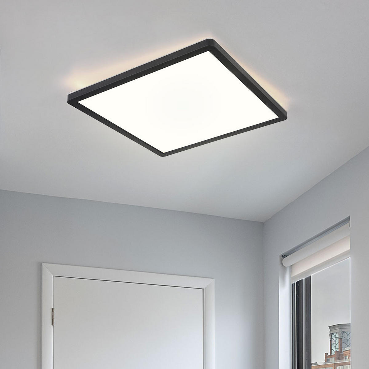 LED DECKENLEUCHTE SAPANA Weiß Opal - Weiß, Kunststoff (29.4/29.4/2.5cm) - Globo Lighting