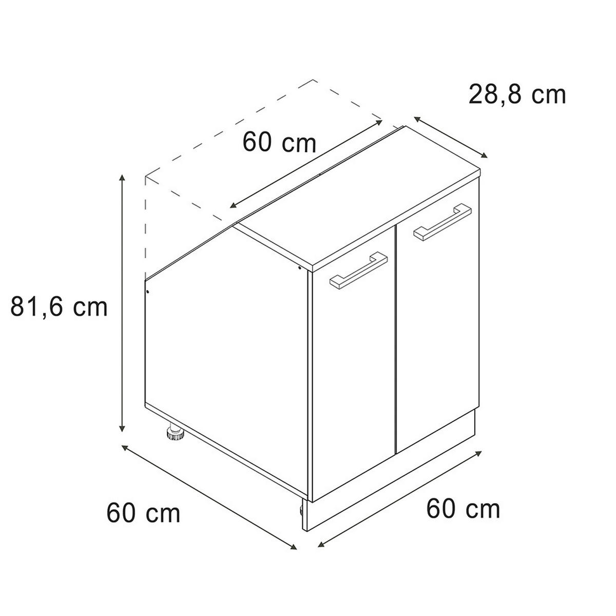 KÖKSSKÅP FÖR SLUTTANDE TAK R-Line Hantverks ek 60 cm med 2 dörrar, skåpstomme 60 cm djup - Vit/Ek Artisan, Träbaserade material (60/83.8/60cm) - Vicco