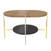 COUCHTISCH Arena Eiche, Gold, Oval - Eichefarben/Goldfarben, Holzwerkstoff/Metall (50/80/50cm) - Dancan