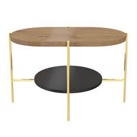 COUCHTISCH Arena Eiche, Gold, Oval - Eichefarben/Goldfarben, Holzwerkstoff/Metall (50/80/50cm) - Dancan