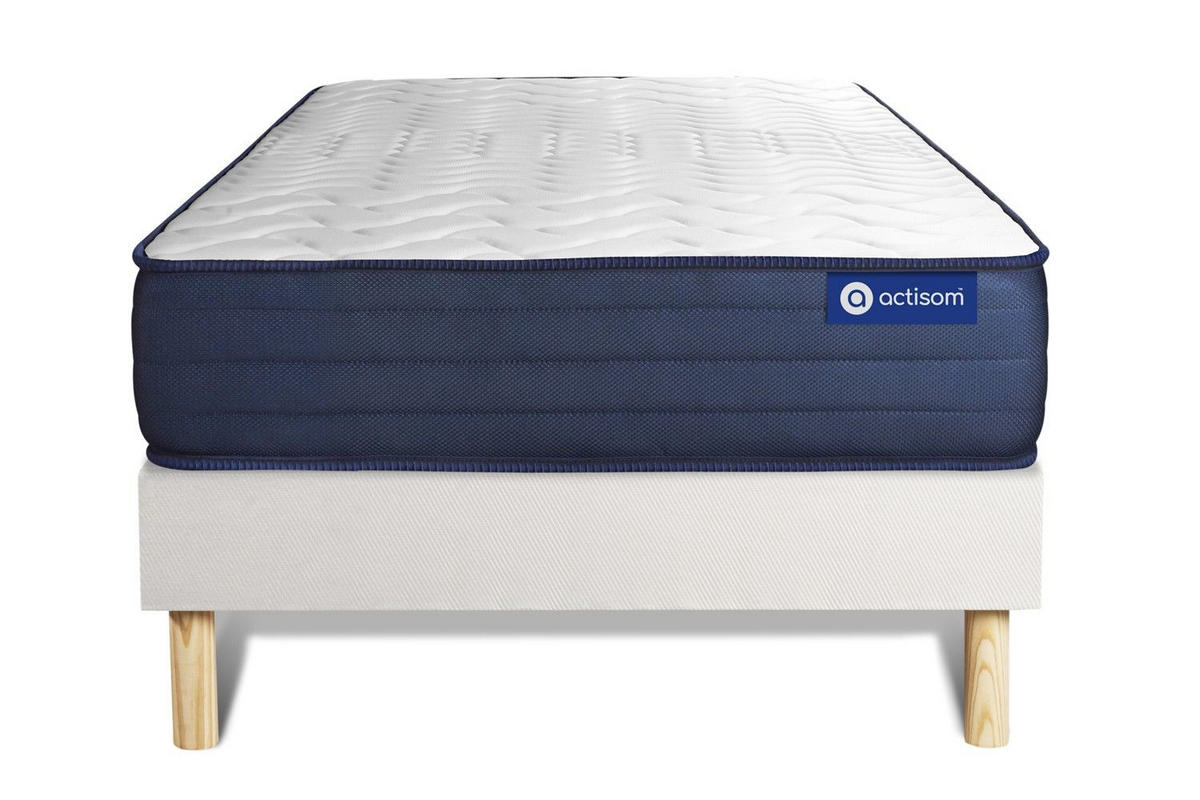 BETT Actimemo life Memory-Schaum 90 x 200 cm h4 - Kit Bettgestell Weiß - Beige/Weiß, Holz (90/200cm) - ACTISOM