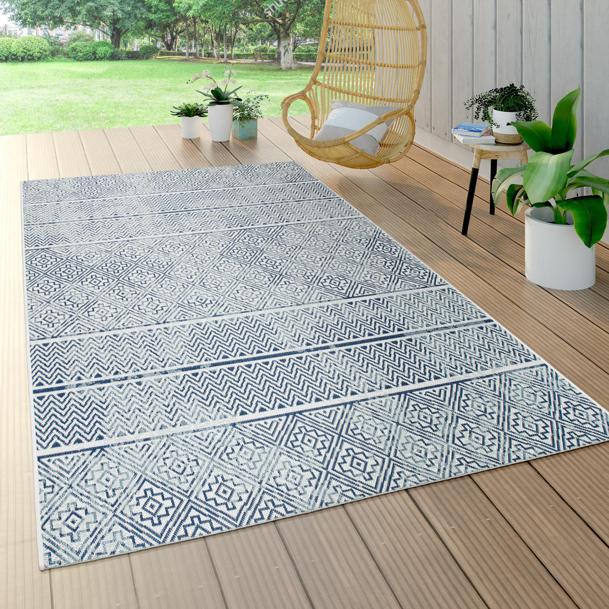 OUTDOORTEPPICH 120/170 cm Ostende 549 - Blau, Textil (120/170cm) - Paco Home