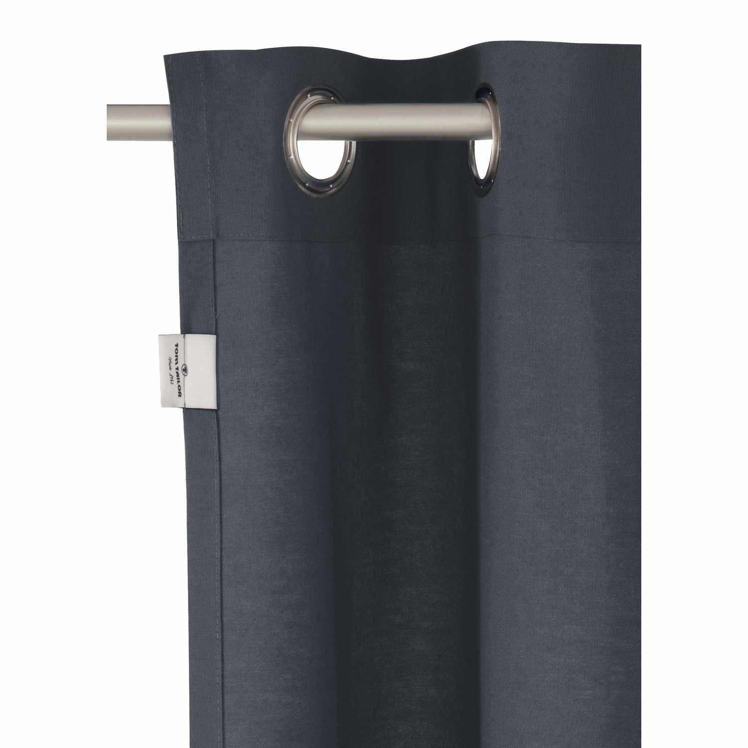 ÖSENVORHANG DOVE Blickdicht - Anthrazit, Textil (140/0.5/245cm) - Tom Tailor