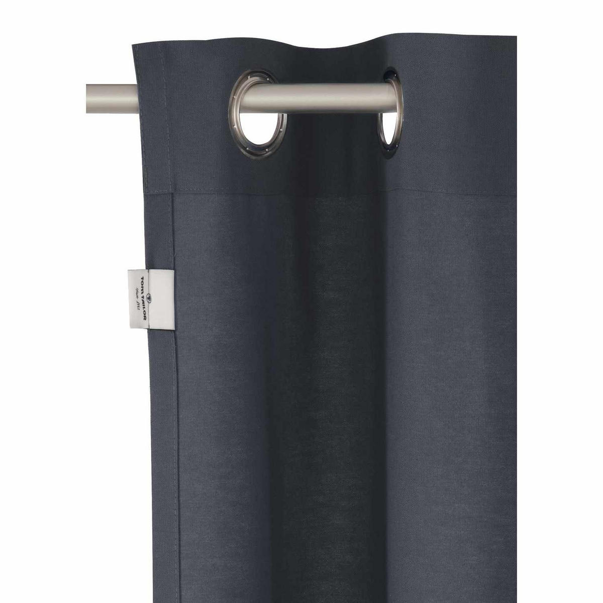 ÖSENVORHANG DOVE Blickdicht - Anthrazit, Textil (140/0.5/245cm) - Tom Tailor