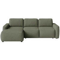 ECKSOFA Carnos Mini Olivgrün Chenille - Schwarz/Olivgrün, Kunststoff/Textil (238/164cm) - Selsey