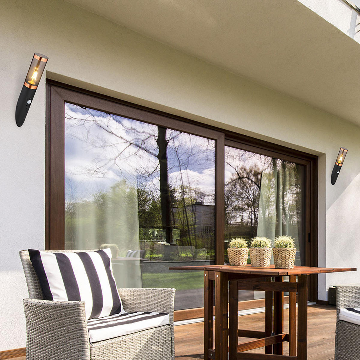 AUSSEN-WANDLEUCHTE BOSTON Schwarz - Schwarz, Metall (7.6/41/17cm) - Globo Lighting