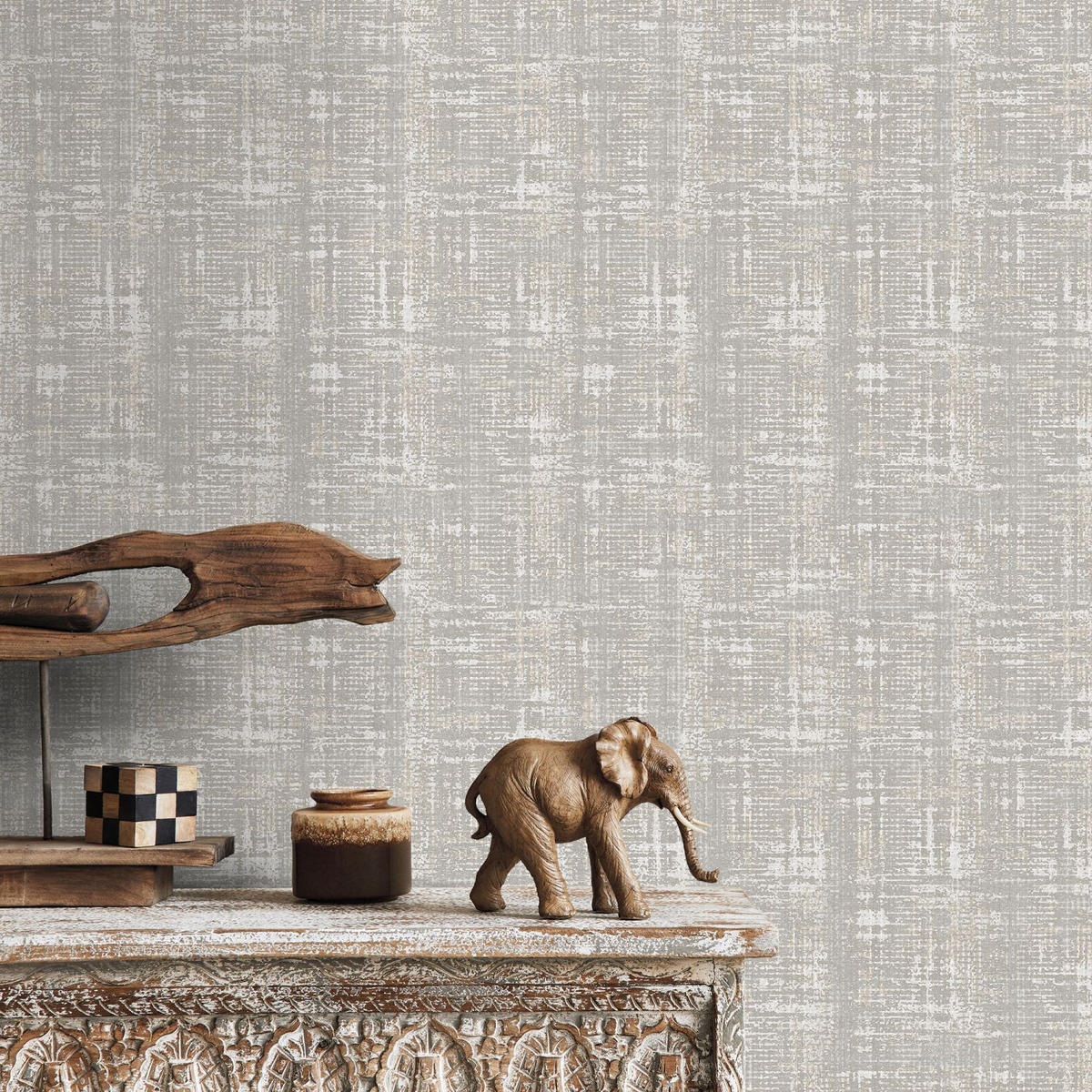 TAPETE Leinen-Optik 53 cm x 10 m - Grau, Papier (53/1000cm) - Sanders & Sanders