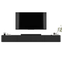 TV skrinka Aurora, set 2 kusov, matná čierna, 280 cm - čierna, kompozitné drevo (280/30/35cm) - Meble Lindner
