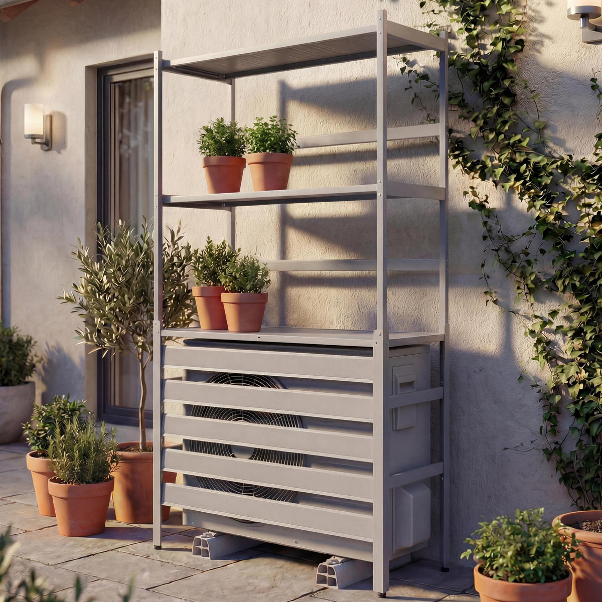 VERKLEIDUNG für Klimaanlage/Wärmetauscher 163x90x38cm Grau - Grau, Metall (90/163/38cm) - PROREGAL