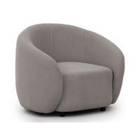 SESSEL Roundi Grau Bouclé - Schwarz/Grau, Holz/Kunststoff (90/76/80cm) - S-Style Möbel