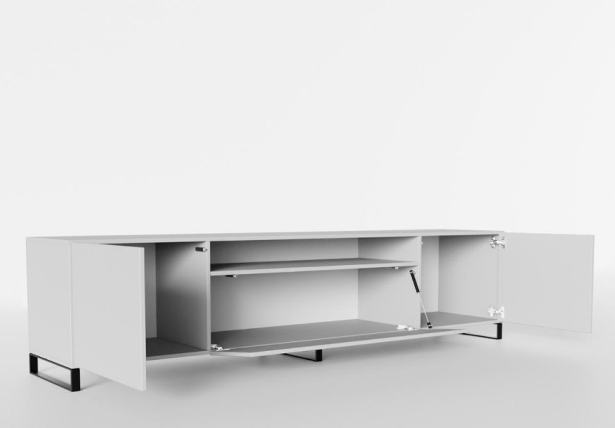 TV-SCHRANK Weiß LION Metallbeine 200 cm - Weiß, Holzwerkstoff (200/53/41cm) - Sepro Meble