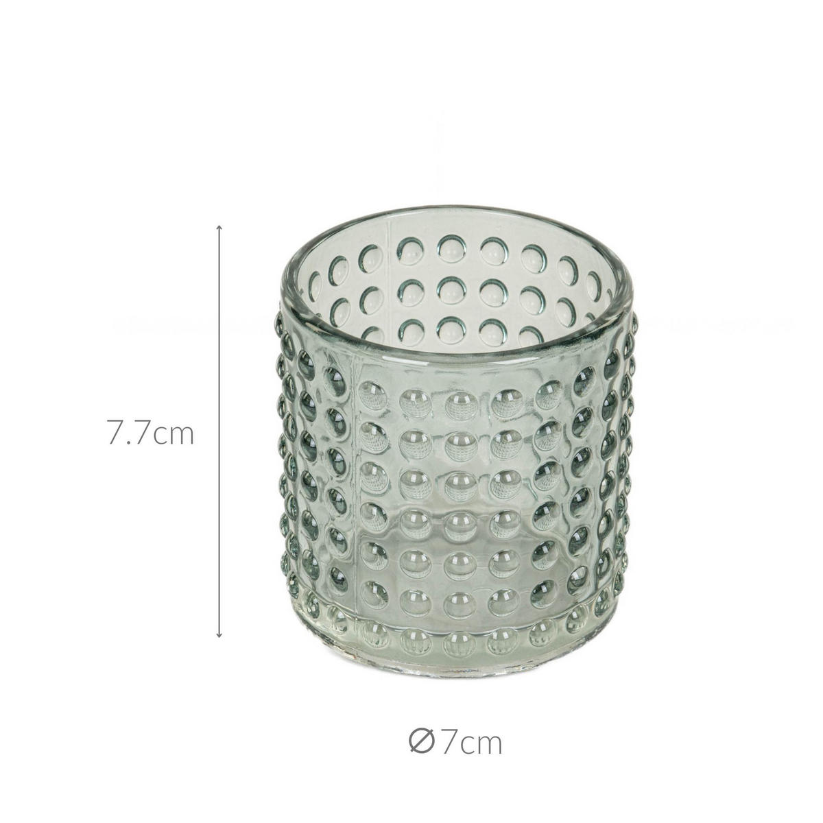 KERZENSTÄNDER Arty 7/7/7,7 cm - Grün, Glas (7/7.7/7cm) - Homea