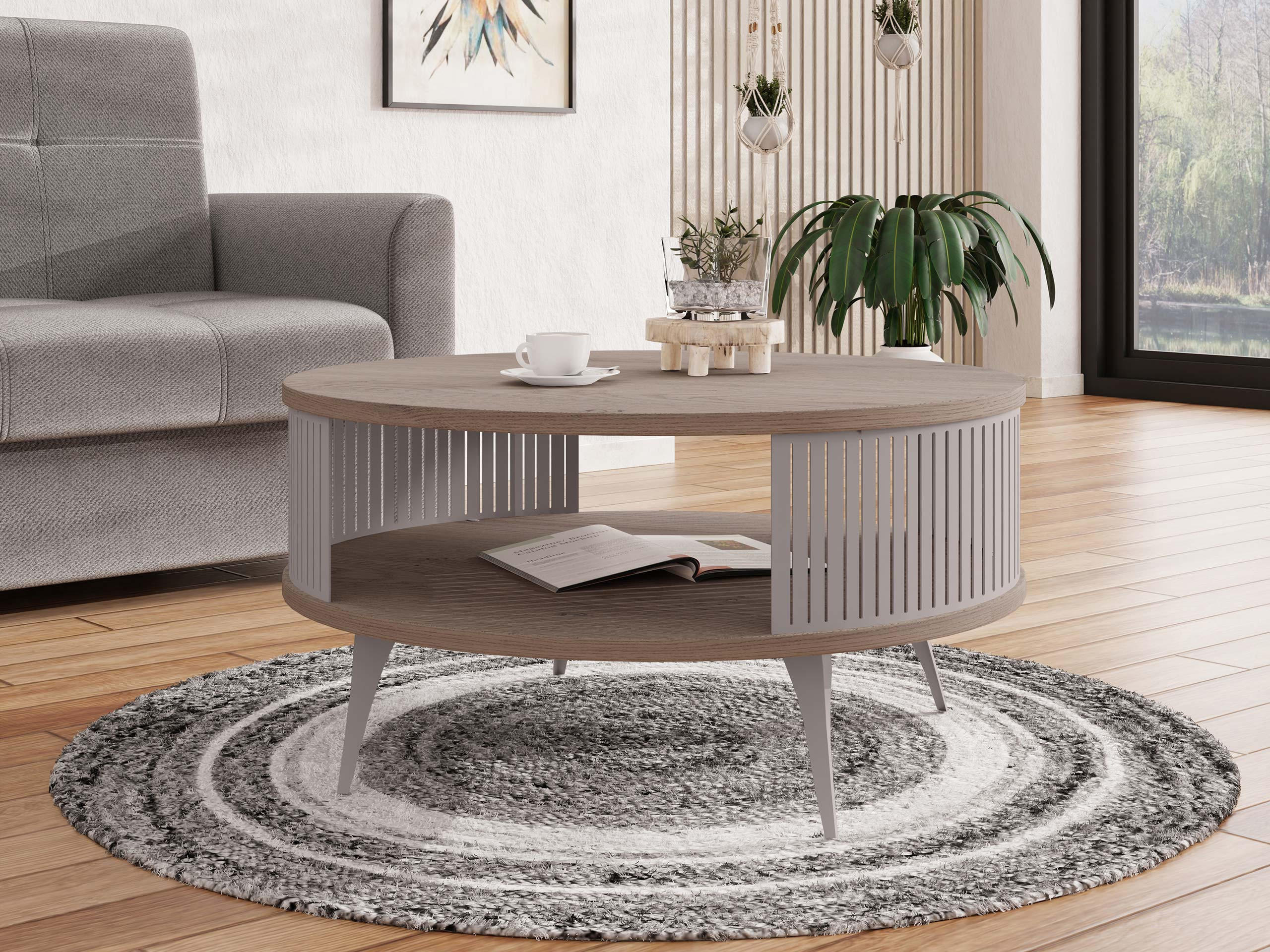 COUCHTISCH Roenni Cashmere - Kaschmir/Hellbraun, Holzwerkstoff/Metall (75/75/30cm) - MIRJAN24