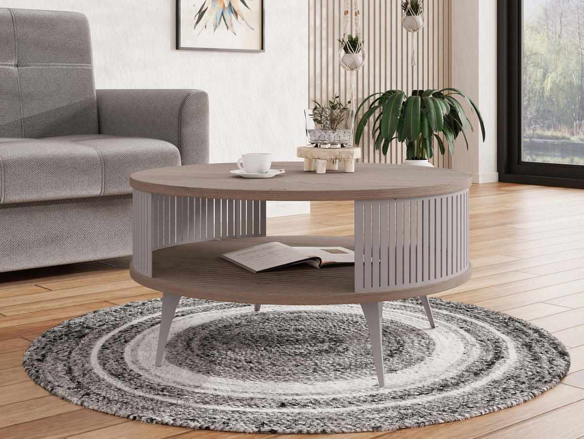 COUCHTISCH Roenni Cashmere - Kaschmir/Hellbraun, Holzwerkstoff/Metall (75/75/30cm) - MIRJAN24