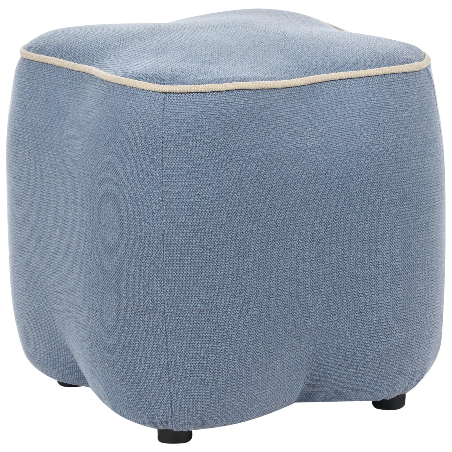 POUF Stoff Hellblau Juno - Hellblau, Textil (35/38/35cm) - Beliani